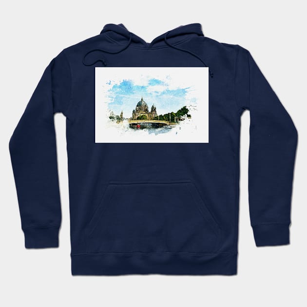 Berlin - Watercolor Effect Hoodie by ArticaDesign